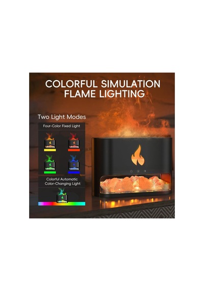 3d Alev Görünümlü Hava Nemlendirici Usb 250ml Himalaya Tuzlu Aroma Yayıcı Led Işıklı Hava Makinesi
