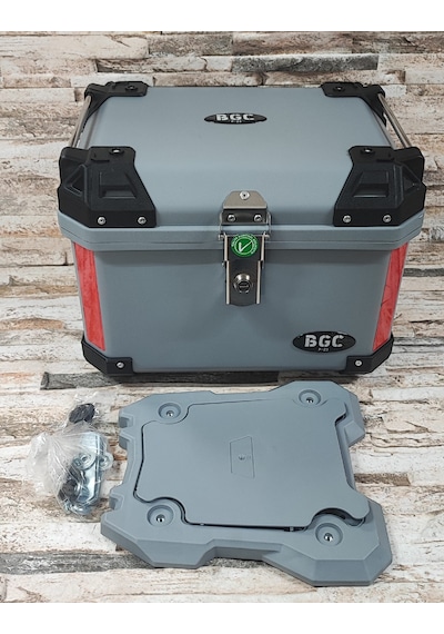 Motosiklet Arka Çantası 45 Lt Sert Plastik Nardo Gri 45lt