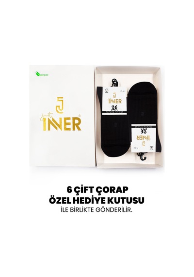 Just Inner Erkek 6 Lı Pamuklu Çorap Tenis Terletmez Yapı 14800 Siyah