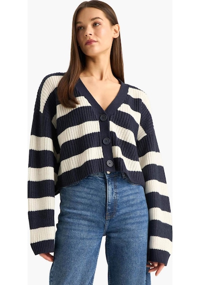 Defacto Regular Fit V Yaka Hırka Z8539az25wnnv207 Lacivert