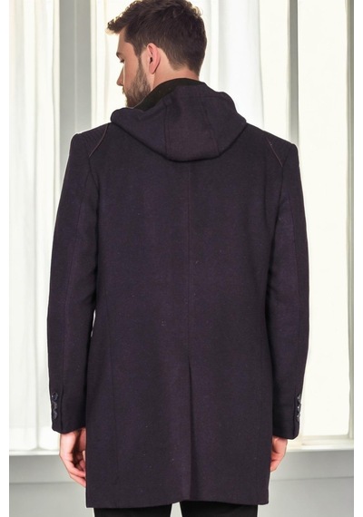 Plt9335 Dewberry Erkek Palto-desenli Lacivert Desenli Lacivert
