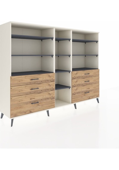 Hyperion Dolap 10 Raflı 6 Çekmeceli 220x44x163 Aytaşı-antrasit/çam Antrasıt/atlas Çam - Aytası Hyperion Dolap 10 Raflı 6 Çekmeceli 220x44x163 Aytaşı-antrasit/çam Antrasıt/atlas Çam - Aytası