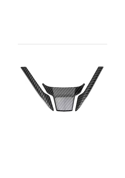 Honda Civic Fc5 Fk7 Karbon Fiber Direksiyon Düğmesi Kaplama 2016-2020 6 Parça Siyah