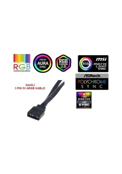Frisby FCL-F1274C 4x120 MM ARGB 4'lü Fan Seti Kit RGB Kasa Fanı