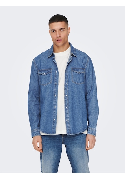Only & Sons Onsbane 3247 Dnm Shırt Noos Erkek Mavi Denim Gömlek - 22023247 Mavi Only & Sons Onsbane 3247 Dnm Shırt Noos Erkek Mavi Denim Gömlek - 22023247 Mavi