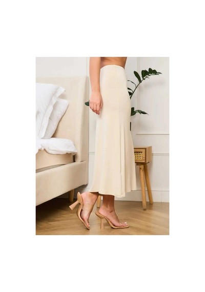 Lirona 16975 Kadın Viskon Diz Altı Uzun Etek Astar Jüpon Kombinezon 74 Ten