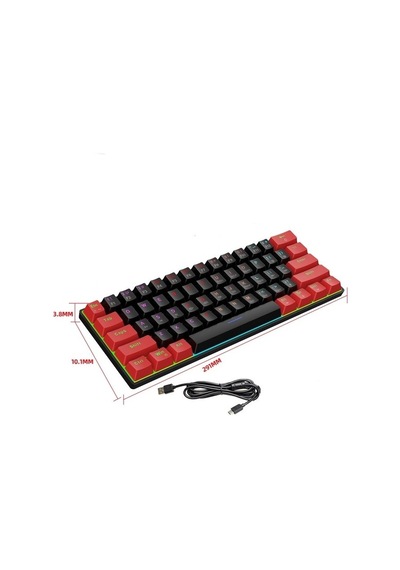 Hadron Mofan Mf1701br Gaming Mekanik Rgb Klavye Blue Switch - Siyah Kırmızı
