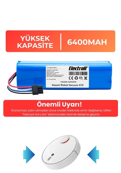 Xiaomi Robot Vacuum X10 Uyumlu Robot Süpürge Bataryası Yüksek