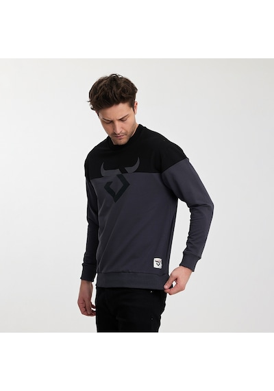 Twobull HELSİNKİ Erkek  Siyah / Füme Sweatshirt