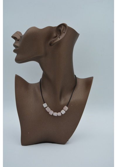 Stoneage Jewellery Pembe Kuvars Taşlı Metalsiz  Kolye Turkuaz
