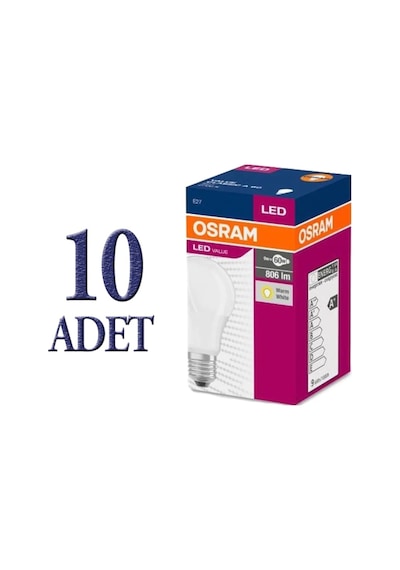 Osram Led Ampul 10 Adet 8,5 Watt (60Watt) E27 .