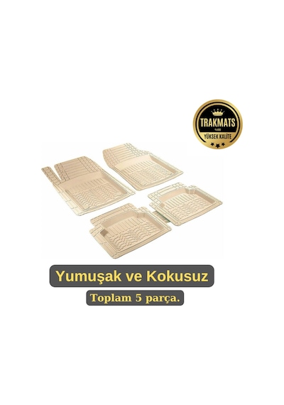 Toyota Corolla Sedan 2011 Kesilebilir Üniversal Yumuşak Esnek Oto Paspas Bej