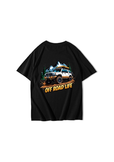 Brz Collectıon Brz Collection Unisex Oversize Off Road Life T-shirt Siyah