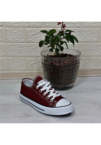 Fiyra 554 Bordo Kısa Unisex Sneaker Keten Spor Ayakkabı 001