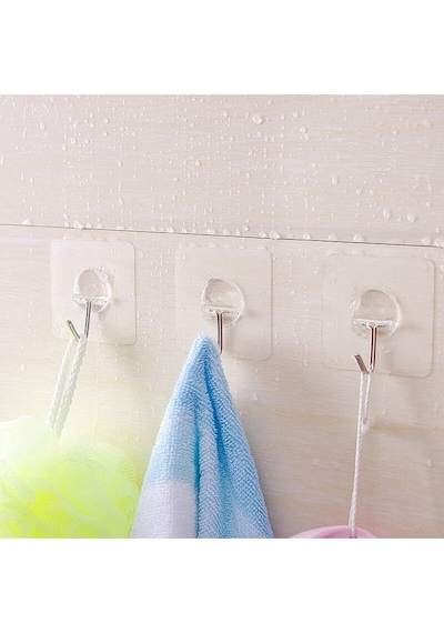 Mucit Home 10lu Paket- Pratik Çok Amaçlı Güçlü Şeffaf Duvar Askısı Yapışkan Mutfak Banyo Askı Çok Renkli