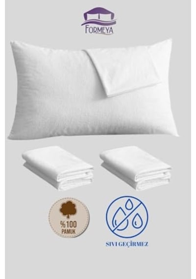 Formeya Pamukkale Alez Su Sıvı Geçirmez Yastık Alezi 2' Li%100 Pamuk 50x70 Açık Indigo