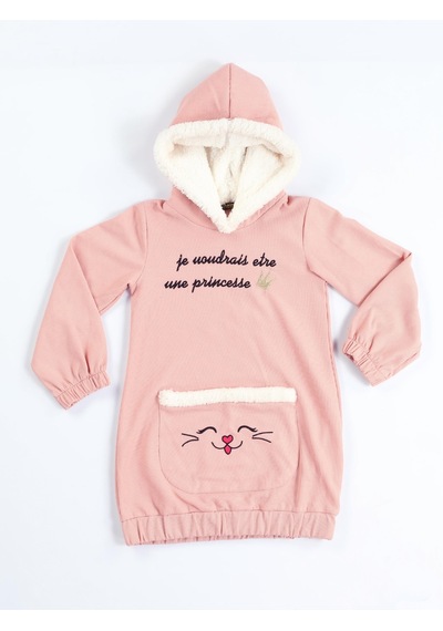 Somon Yumoş Prenses Hoodie Elbise-somon Somon