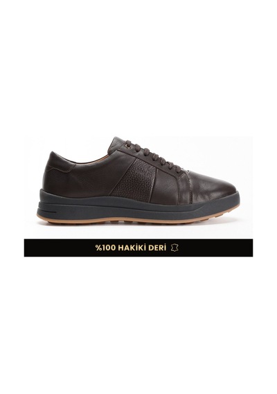 Fame Step Hakiki Deri Erkek Casual Ayakkabı Comfort Bağcıklı Ortopedik Günlük Rahat Taban Kahverengi Sneaker Verona