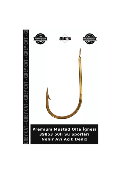 Premium Mustad Olta İğnesi 39853 50li Su Sporları Nehir Avı Açık Deniz No:1