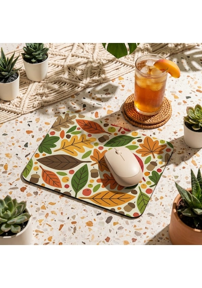 Tabloe Boho Stil Özel Renkli Mouse Pad - 23x19 Cm - Kaydırmaz Tabanlı Kaliteli Mousepad Çok Renkli