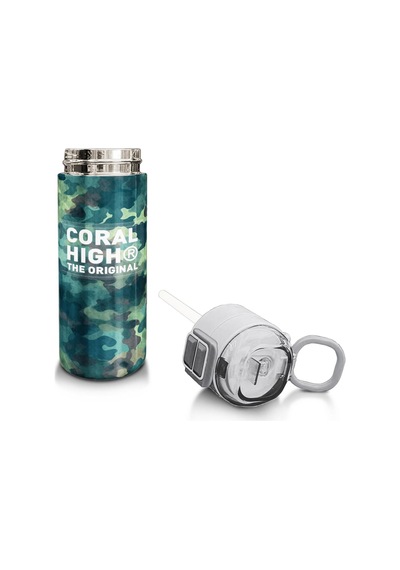 Coral High Kids Nefti Kamuflaj Desenli Pipetli Ve Direkt İçim Çelik Termos 500 Ml 31845 Kamuflaj - Gri