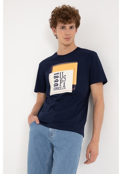U.S. Polo Assn. Erkek Regular Fit Bisiklet Yaka Lacivert Tişört 50306880-VR033