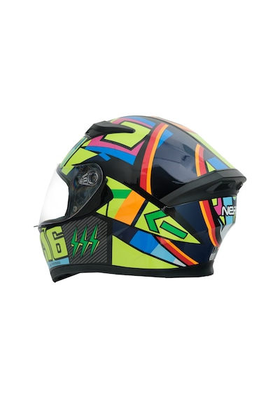 Gp Nero Mks003-bb5ny Güneş Vizörlü Şeffaf Full Face Motosiklet Kaskı Siyah Sarı Mavi