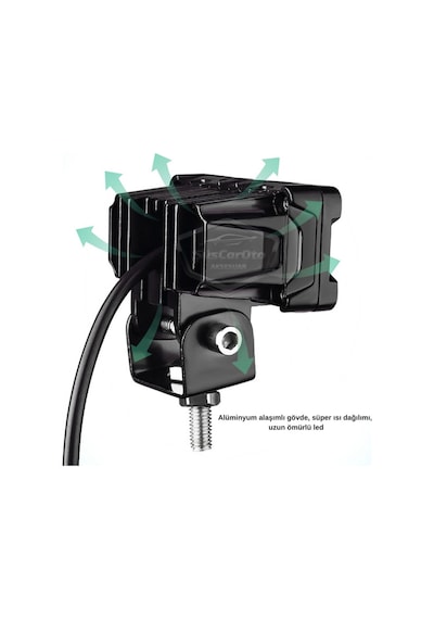 Robot Sis Farı Çift Renk Sarı-beyaz Araç Motosiklet Off Road Led Lamba Çift Gözlü 50w Metal 1 Adet