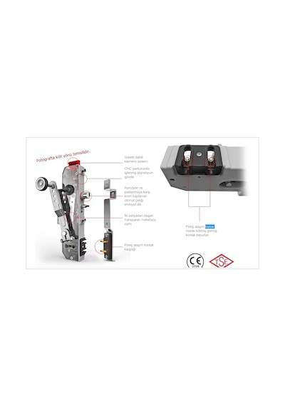 Deltatek Dk02a Yarı Otomatik Çift Emniyetli Asansör Kapı Kilit Sağ