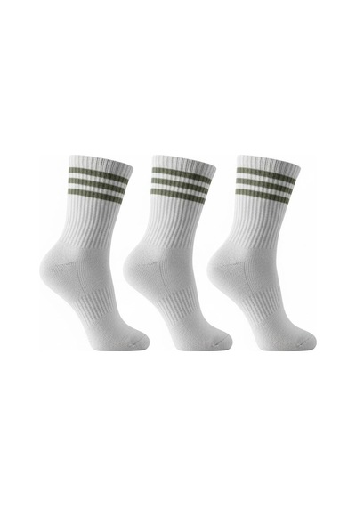 Plus Scorpion Unisex Tenis Çorabı 3 Lü Set Pamuklu, Nefes Alabilir, Günlük & Spor Kullanımına Uygun Beyaz Çorap Beyaz