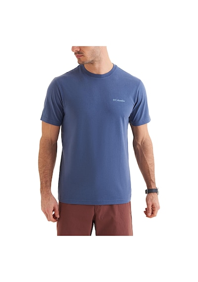 Columbia Csc Basic Slogo Brushed Erkek Kısa Kollu Tişört-4102 Dağ Mavisi