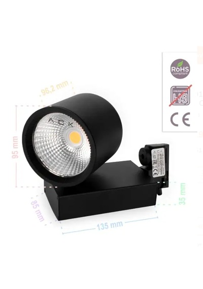 Ack 30w Günışığı Ray Armatür Siyah Kasa 1