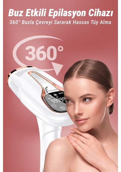 VeryFit Ipl Buz Lazer Epilasyon 999.999 Atım Otomatik Manuel Dokunmatik Ekran z Epilatör Beyaz