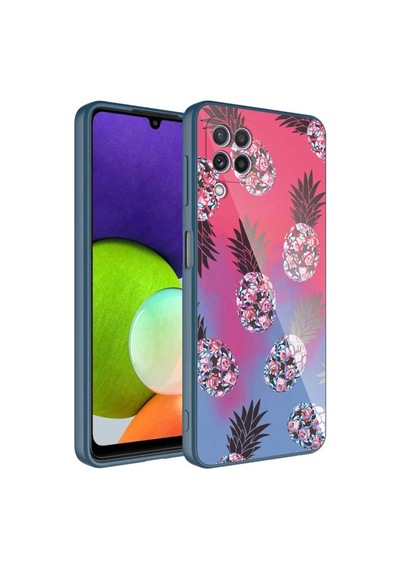 Galaxy A22 4g Kılıf Kamera Korumalı Desenli Sert Silikon Zore Epoksi Kapak NO3