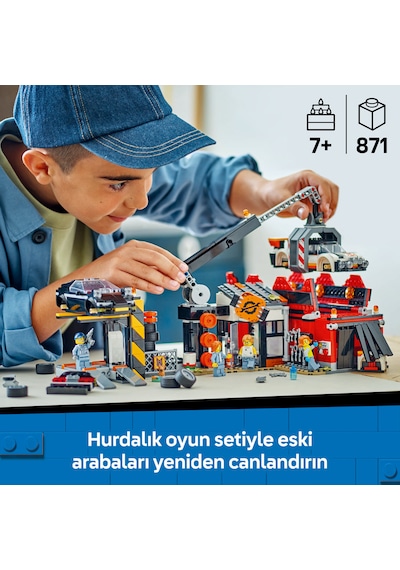 LEGO® City Hurdalık ve Arabalar 60472 - 7 Yaş ve Üzeri Çocuklar için Yaratıcı Oyuncak Yapım Seti (871 Parça)