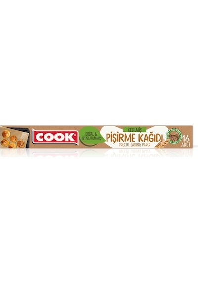 Cook Kesilmiş Doğal Pişirme Kağıdı 16'lı 2 Adet Çok Renkli