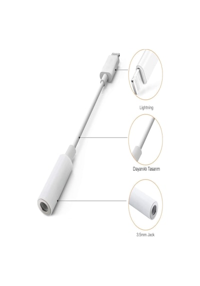 Hs Kulaklık Çevirici Dönüştürücü Lightning To Aux 3.5mm