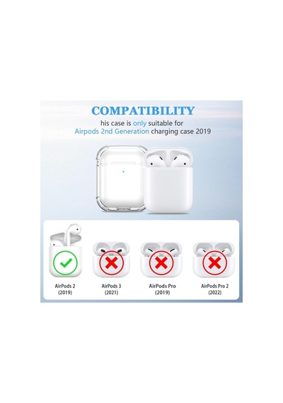 Apple Uyumlu AirPods 1. / 2. Nesil İle Kılıf Kristal Silikon Şeffaf Case Şeffaf