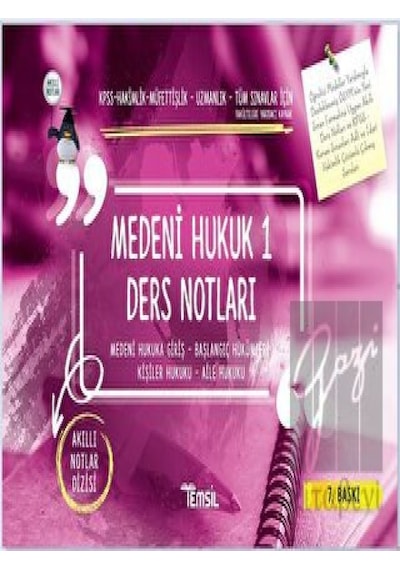 Medeni Hukuk 1 Ders Notları- Temsil Kitap
