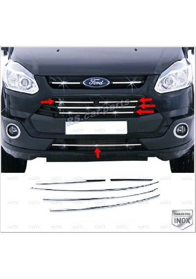 Ford Custom Krom Ön Panjur 5 Prç. 2012-2017 Paslanmaz Çelik