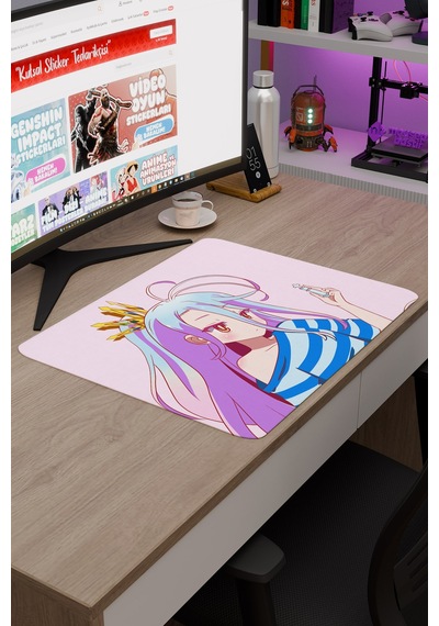 No Game No Life Anime V1 - 48x40 Xl Gaming Kauçuk Kaymaz Taban Mouse Pad Fare Altlığı