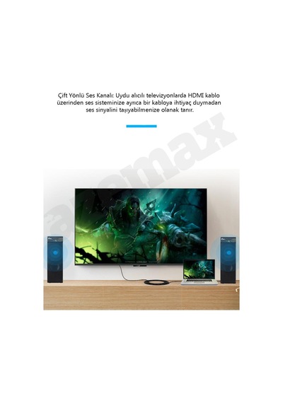 1.5 Metre Hdmi Kablo Sargılı Çift Filtreli 1.4V Altın Uç