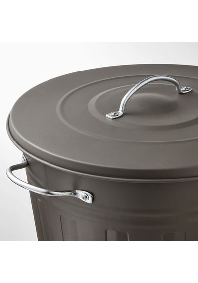 Ikea Knodd Çöp Kutusu, Gri, 40 Lt, Kapaklı