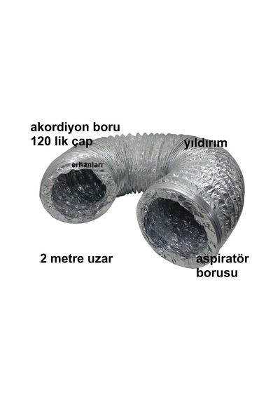 Aspiratör Borusu 120lik Akordiyon Alüminyum Boru