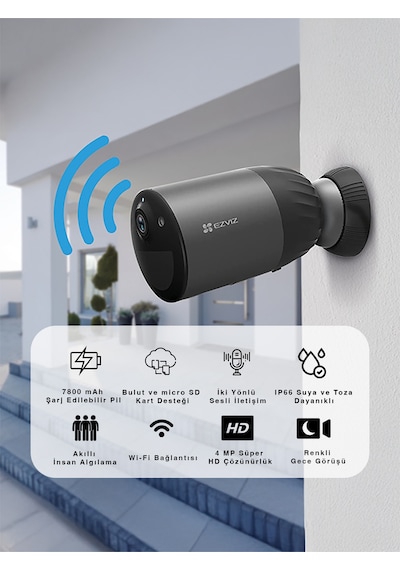 Bc1c Bataryalı Güvenlik Kamerası Wi-fi Destekli, Akıllı Hareket Algılama Fynix Teknoloji