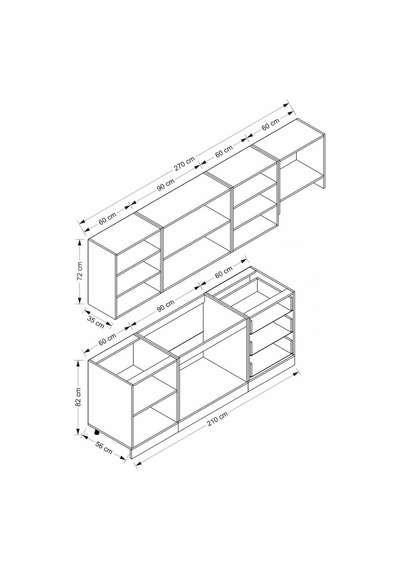 Minar 270 Cm Mebran C + Alm. Füme Cam Mutfak Dlb Byz 270-Mcacb2 Beyaz