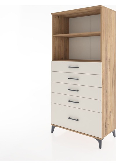 Hyperion Dolap 2 Raflı 5 Çekmeceli 88x44x182 Çam-aytaşı Atlas Çam