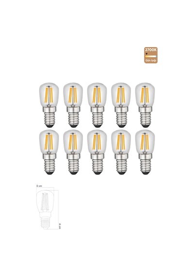 Led Rustik Ampul E14 C7 Ampul 2w 2700k Gün Işığı 10'lu Erd-69