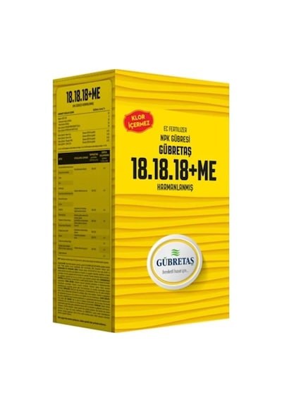 Gübretaş 18.18.18+me Azot Fosfor Potasyum Toz Gübre 1kg -