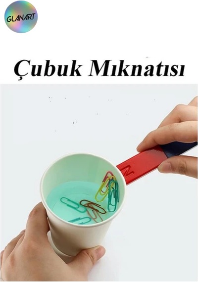 2 Adet Çubuk Mıknatıs Okul Deney Çalışmaları İçin Şekilli Çubuk Mıknatıs